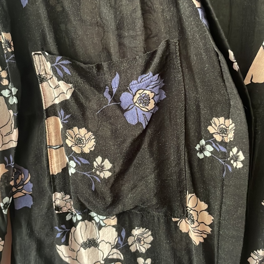 Floral Anthropologie Cloth & Stone Long Sleeve Button Down Blouse Pockets - Picture 5 of 14